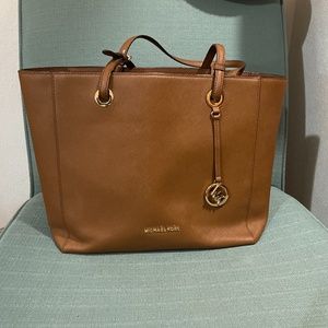 Michael Kors Large Saffiano Brown Leather Tote